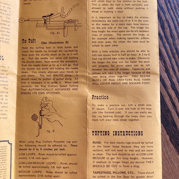 Vintage RUG CRAFTERS Speed Tufting Tool Kit w/ Book “The Art of Speed Tufting” - Picture 9 of 16